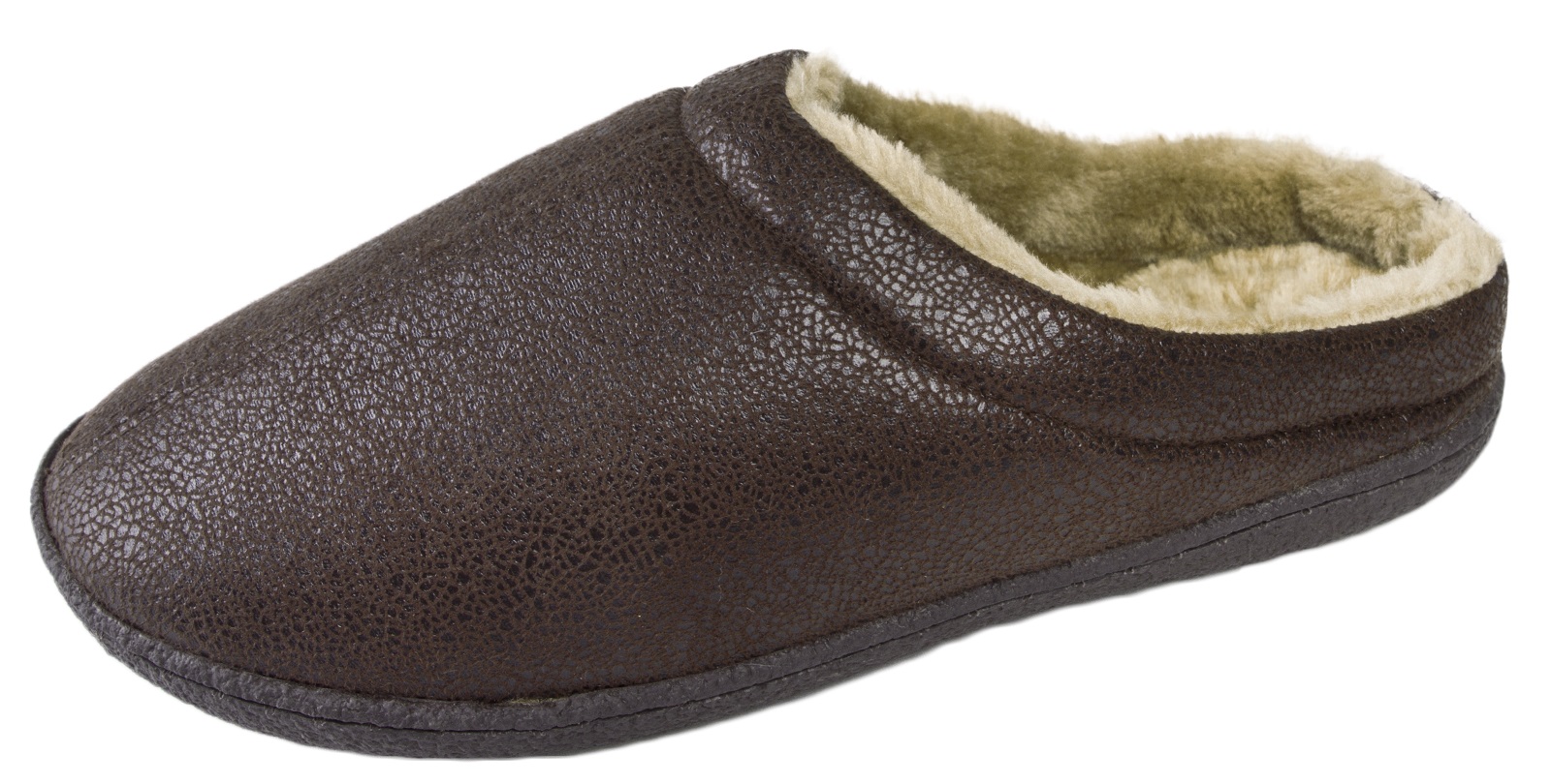 mens leather slippers open back