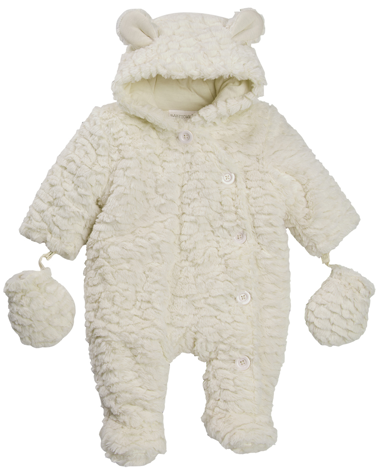 Baby Boys Girls Hooded Snowsuit Soft Feather Fleece Fur Pramsuit Warm Coat Size eBay