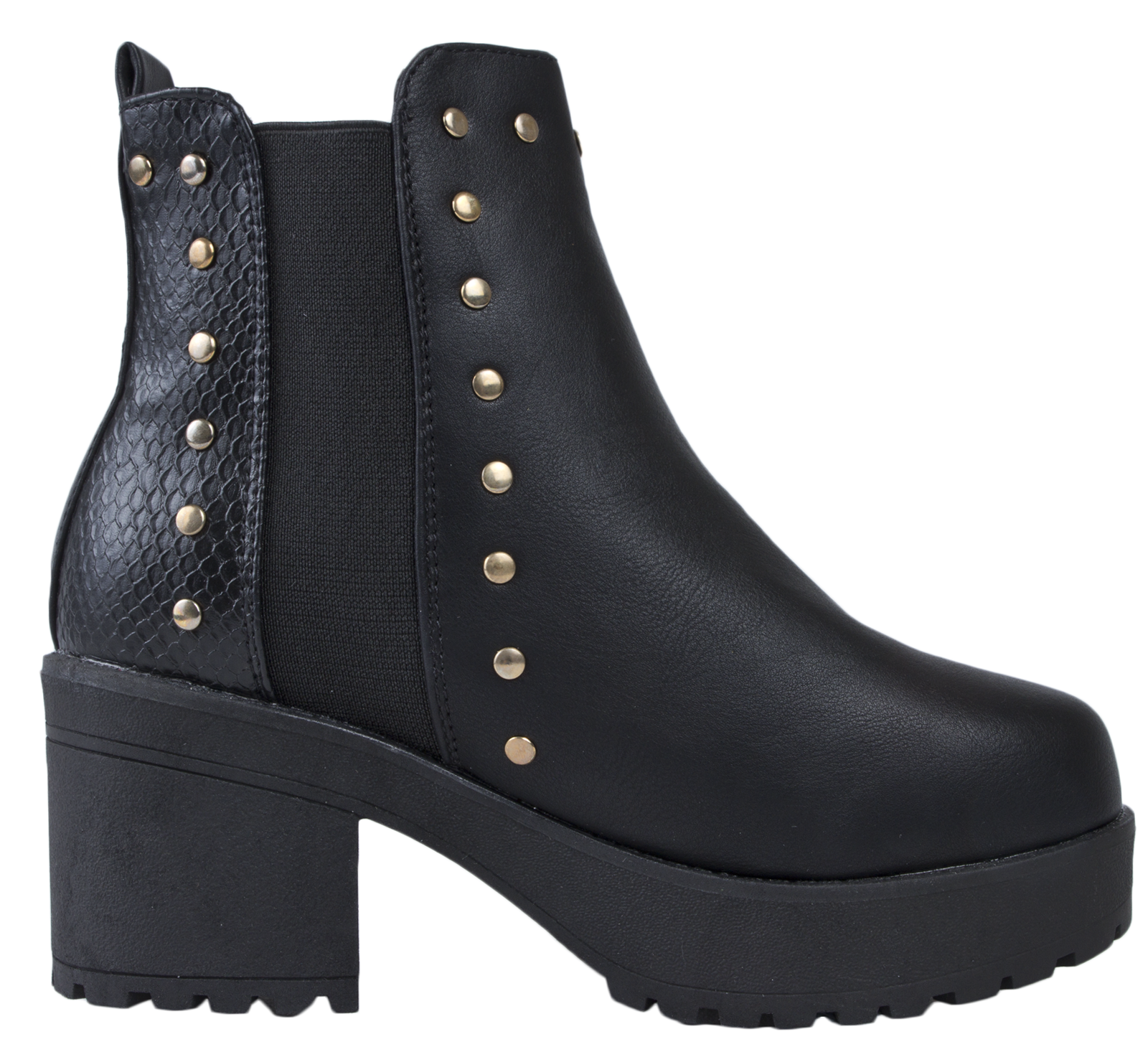 chunky platform heel boots