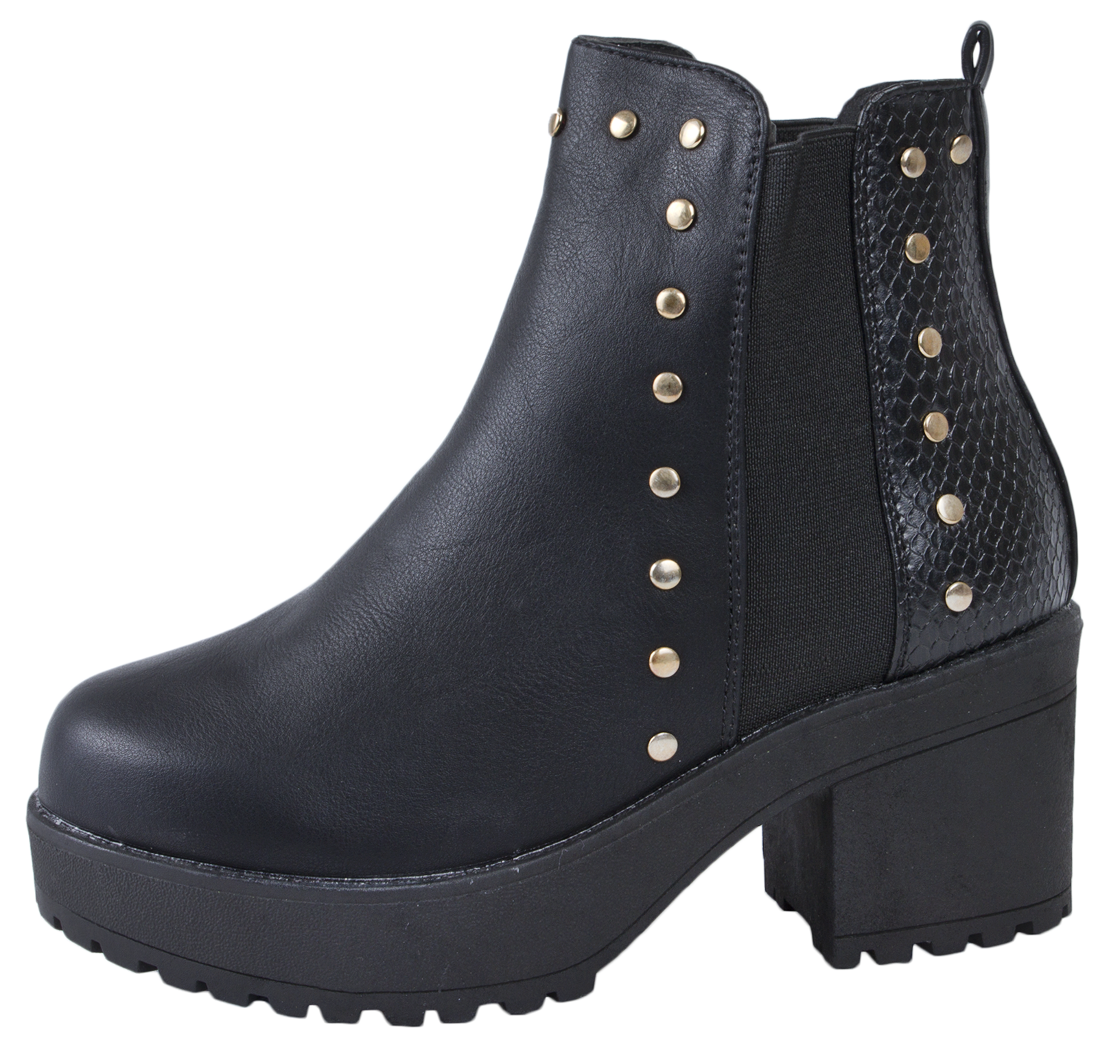 chunky block heel chelsea boots