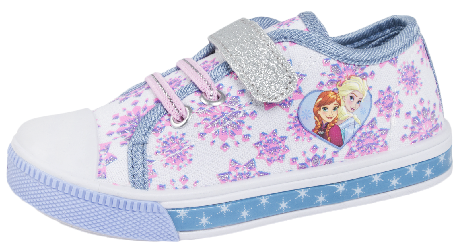 Disney Frozen Light Up Skate Trainers Elsa Anna Canvas Pumps Girls