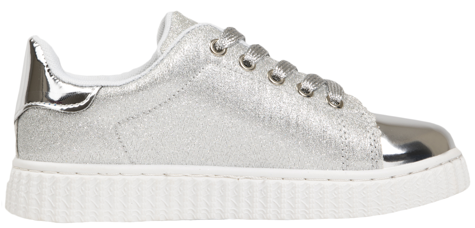 Girls Glitter Trainer Metallic Skate Pumps Party Summer Sports Shoes Kids Size