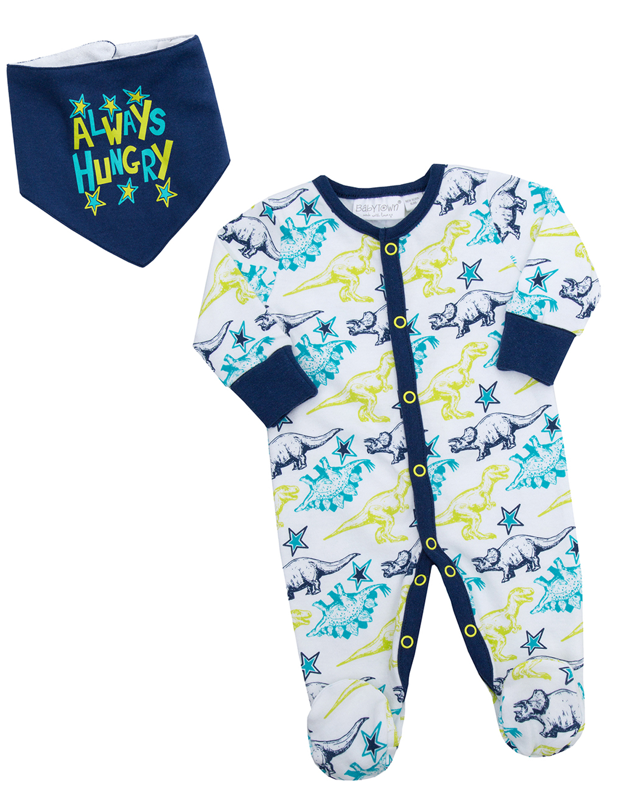 Baby Boys Girls Sleepsuit Hat 2 Piece Outfit Romper Set Babygrow Infants Size