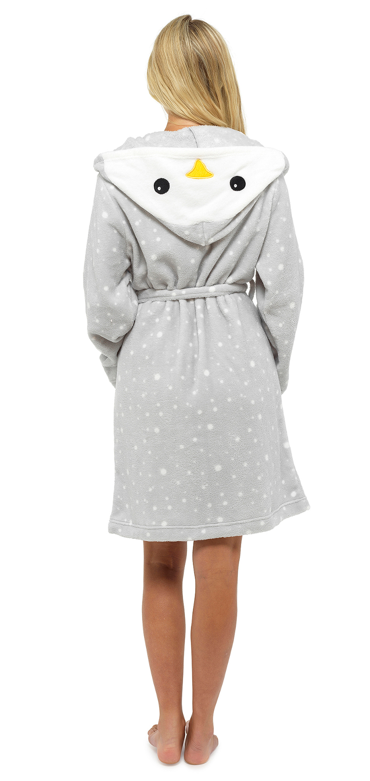Womens 3D Character Dressing Gowns Deer Racoon Penguin Fleece Bath Robe Size