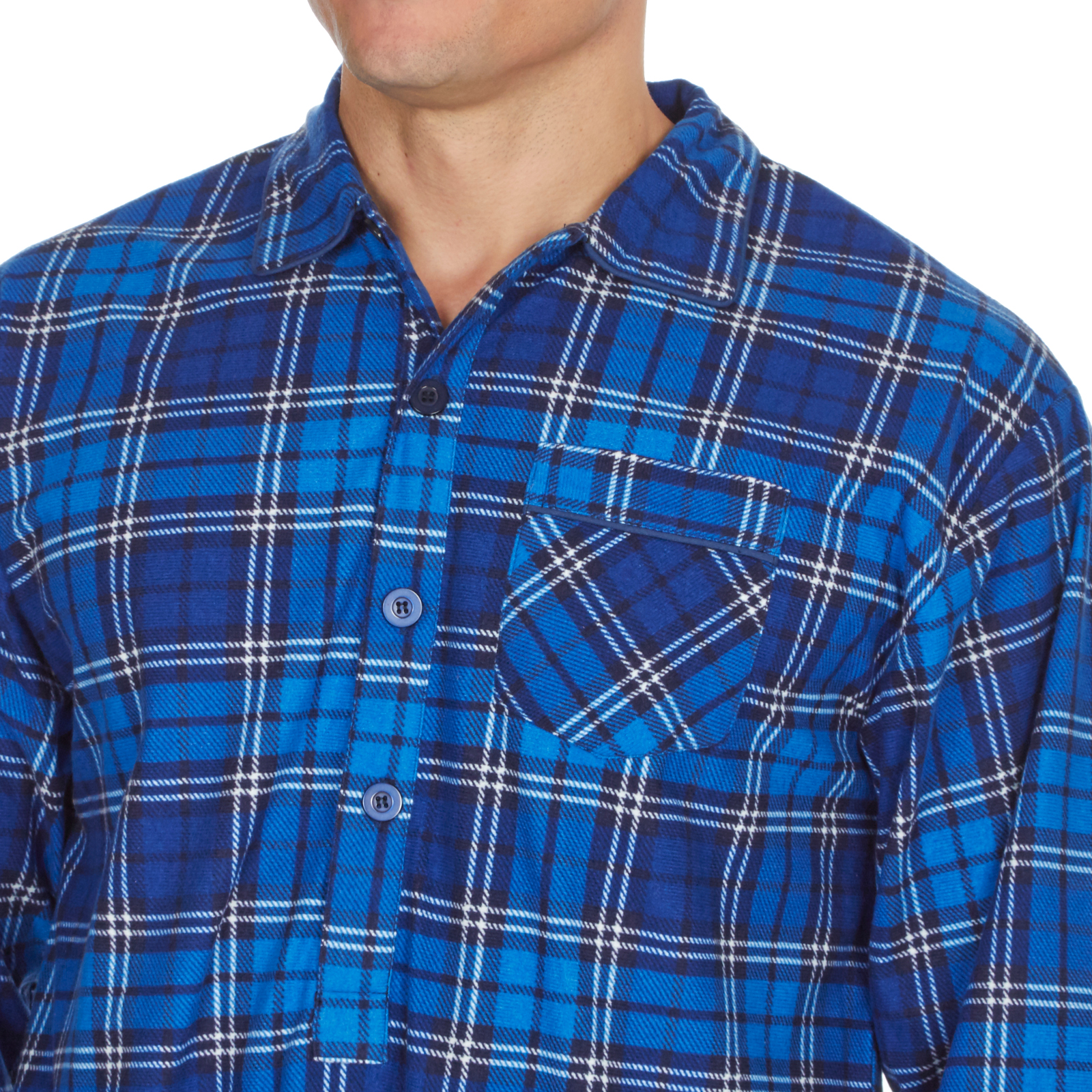 Mens Night Shirt Traditional Striped Nightshirt Brushed Flannel Warm Pyjamas