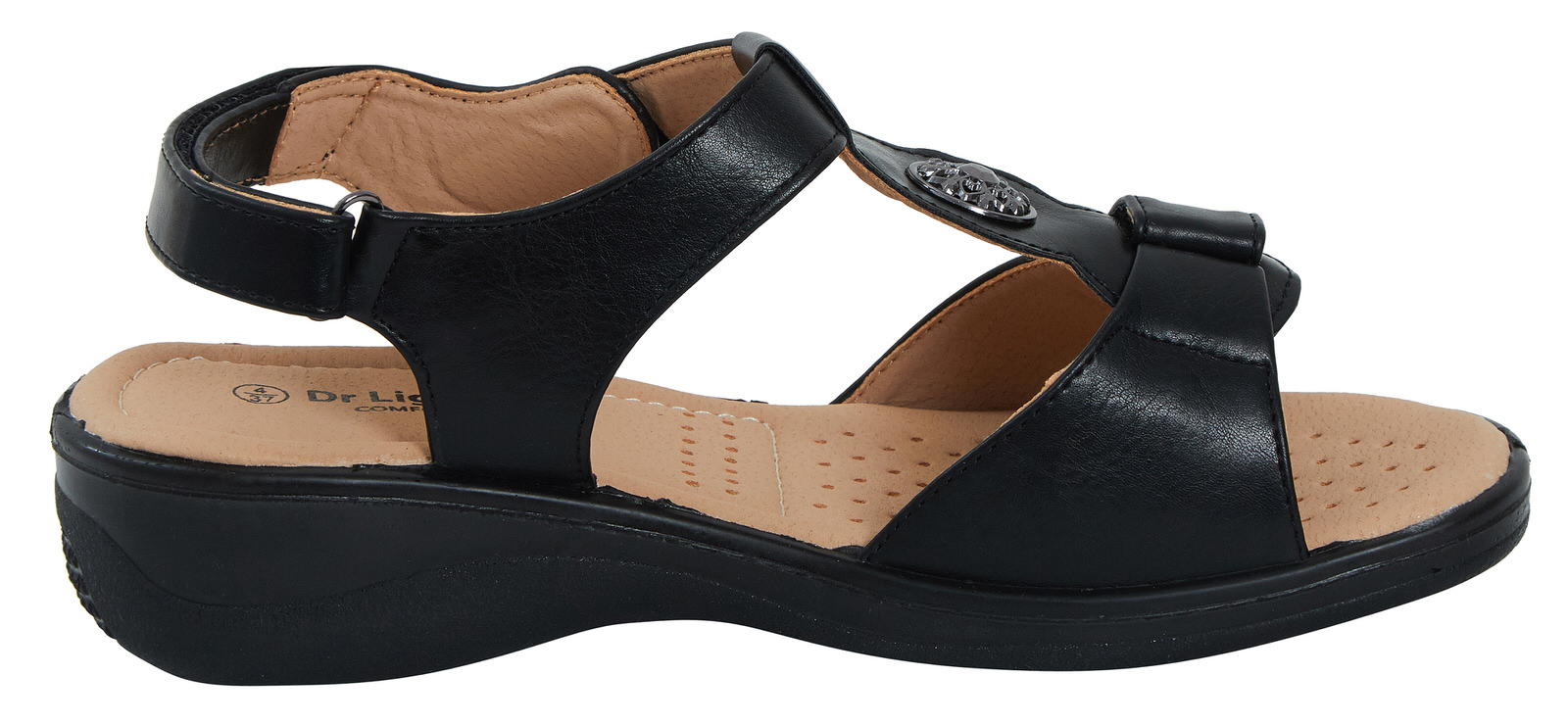 Womens Wide Fitting Comfort Sandals Ladies Cushioned Adjustable Summer Shoes
