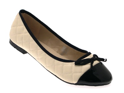 WOMENS QUILTED BOW PATENT TOE BALLET PUMPS MULES SHOES BLACK BEIGE LADIES SZ 3-8 | eBay