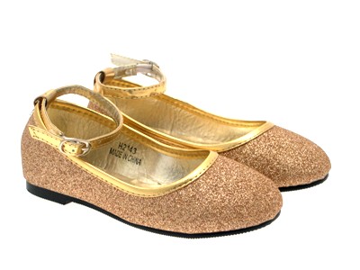 girls gold ballerina shoes