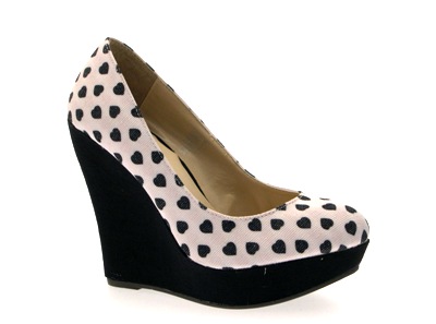 oiseaux Mesdames 3-8 Haut femme toile compensées plateforme pleine COUR BOUTS CHAUSSURES COEURS