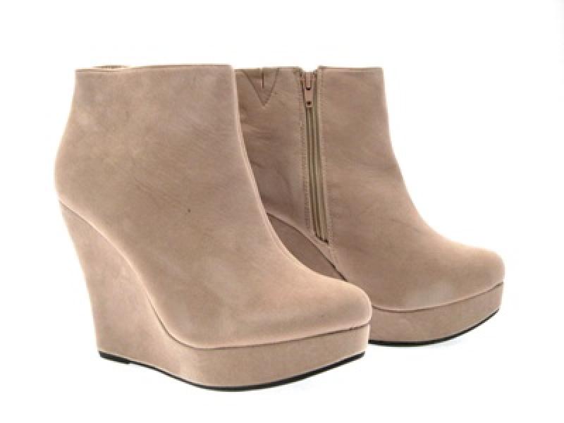 wedge beige boots