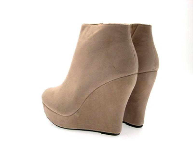 suede ankle wedge booties