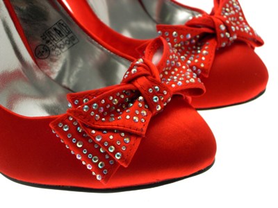 WOMENS SATIN DIAMANTE BOW BRIDAL WEDDING FULLTOE STILETTO COURT SHOES LADIES 3-8