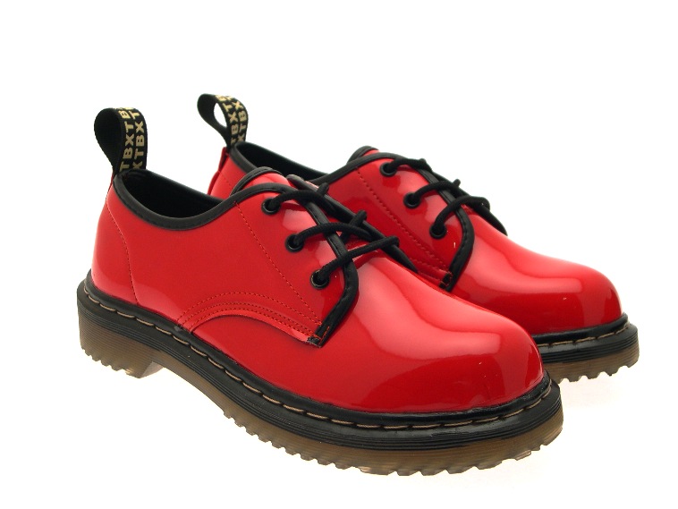 GIRLS BOYS SCHOOL LACE UP FLAT FAUX LEATHER DOC SHOES SIZE UK 3 - 8