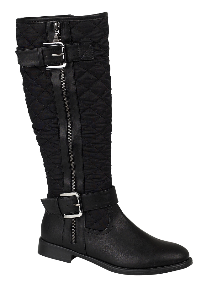 quilted flat boots