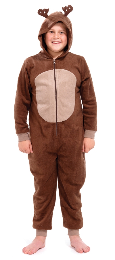 KIDS BOYS GIRLS FULL LENGTH FLEECE HOODED ALL IN ONE NOVELTY JUMPSUIT SIZE 3-13 - Picture 40 of 164