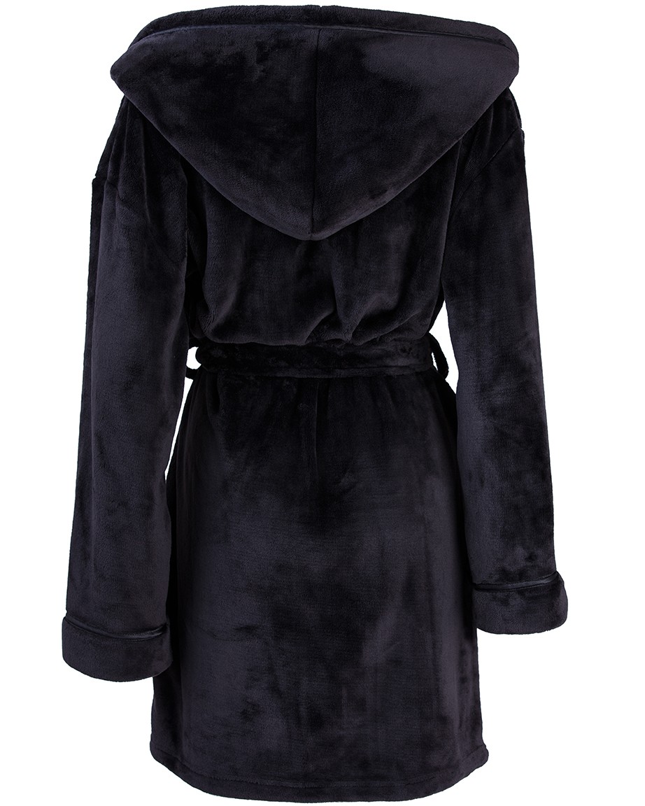 short black dressing gown