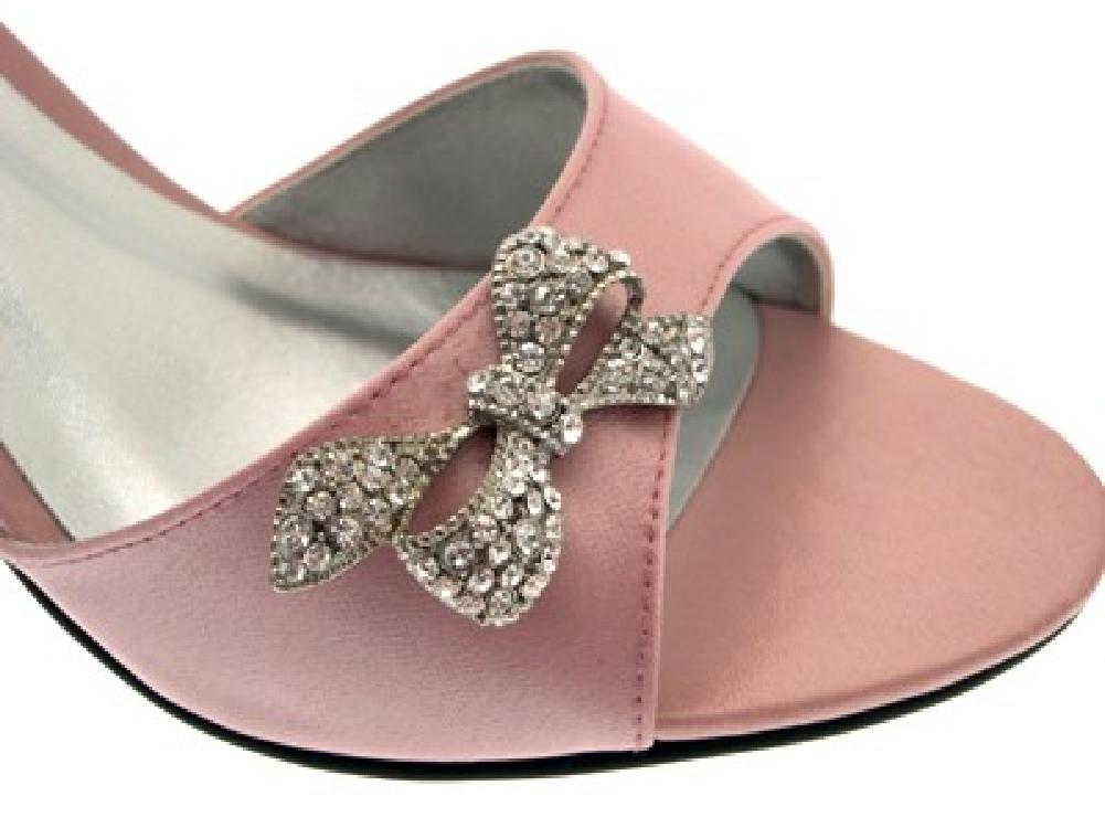 pink satin heels wedding