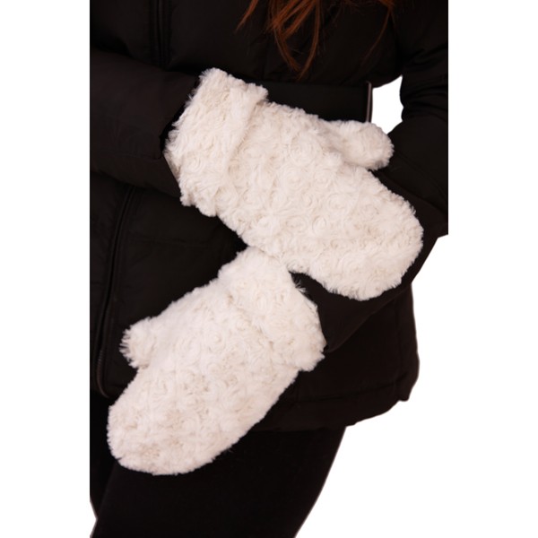 LUXURY WOMENS FAUX FUR LINED MITTENS GLOVES WINTER WARM XMAS GIFT
