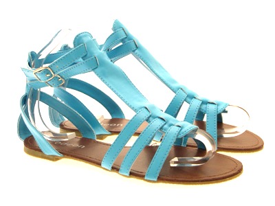 blue flat gladiator sandals