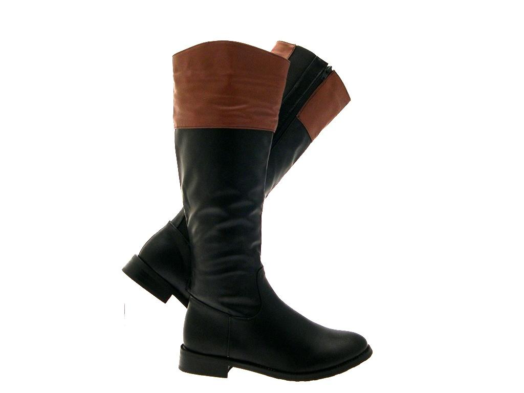 ladies flat tan leather boots