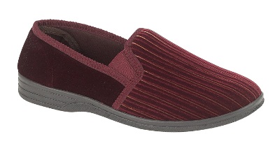 MENS SLIPPERS BLACK VELOUR VELVET SOFT HEEL WIDE FIT SIZES 8-14