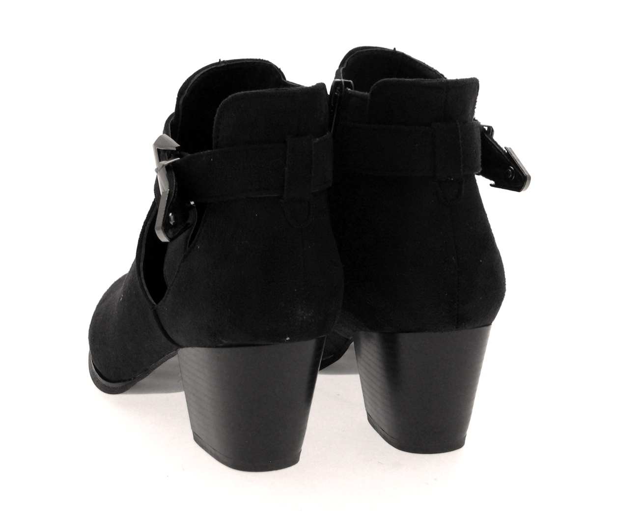 block heel cut out ankle boots