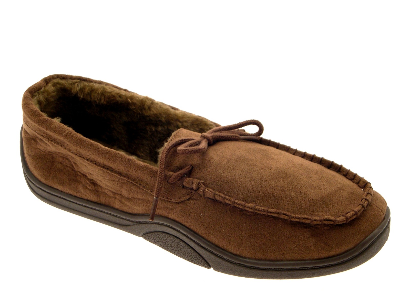 men's suede moccasin slippers with shearling lining
