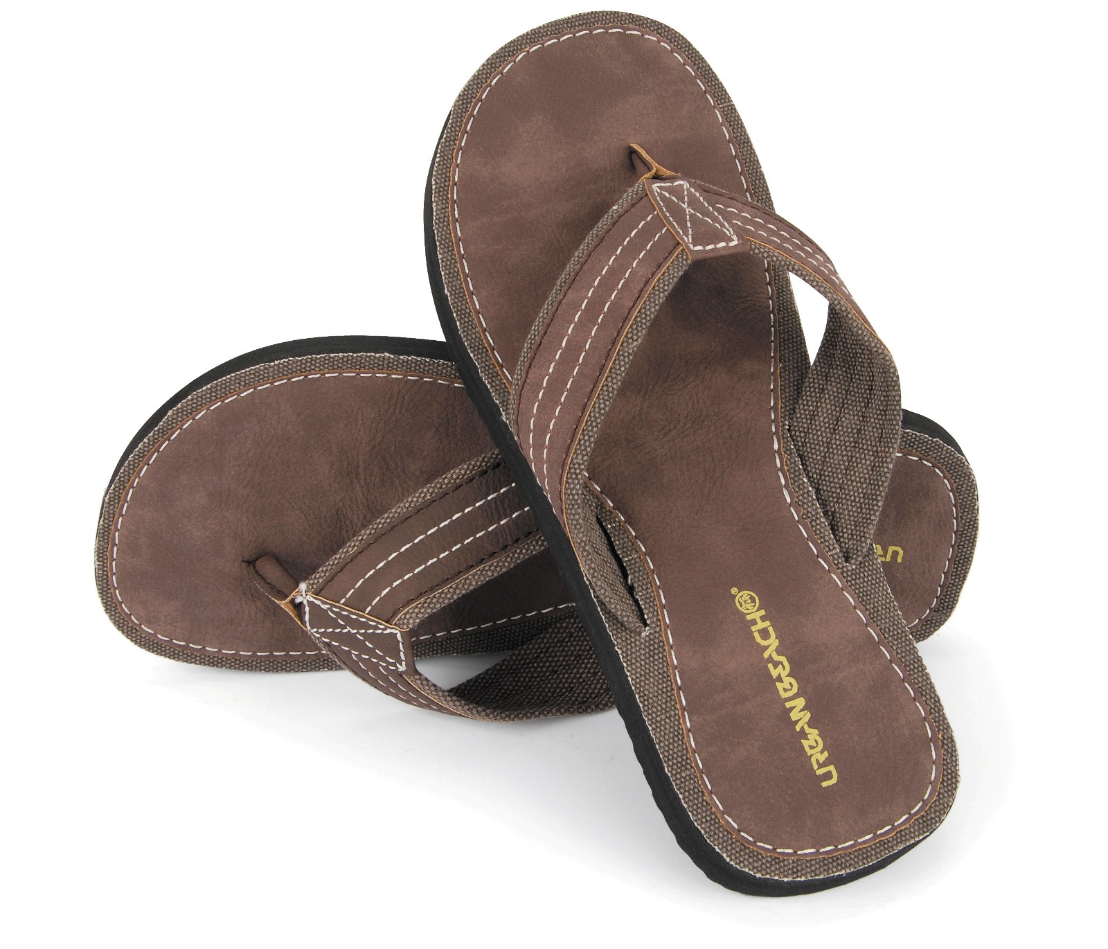 MENS BOYS URBAN BEACH SANDALS FAUX SUEDE CANVAS FLIP FLOPS HOLIDAY SIZE