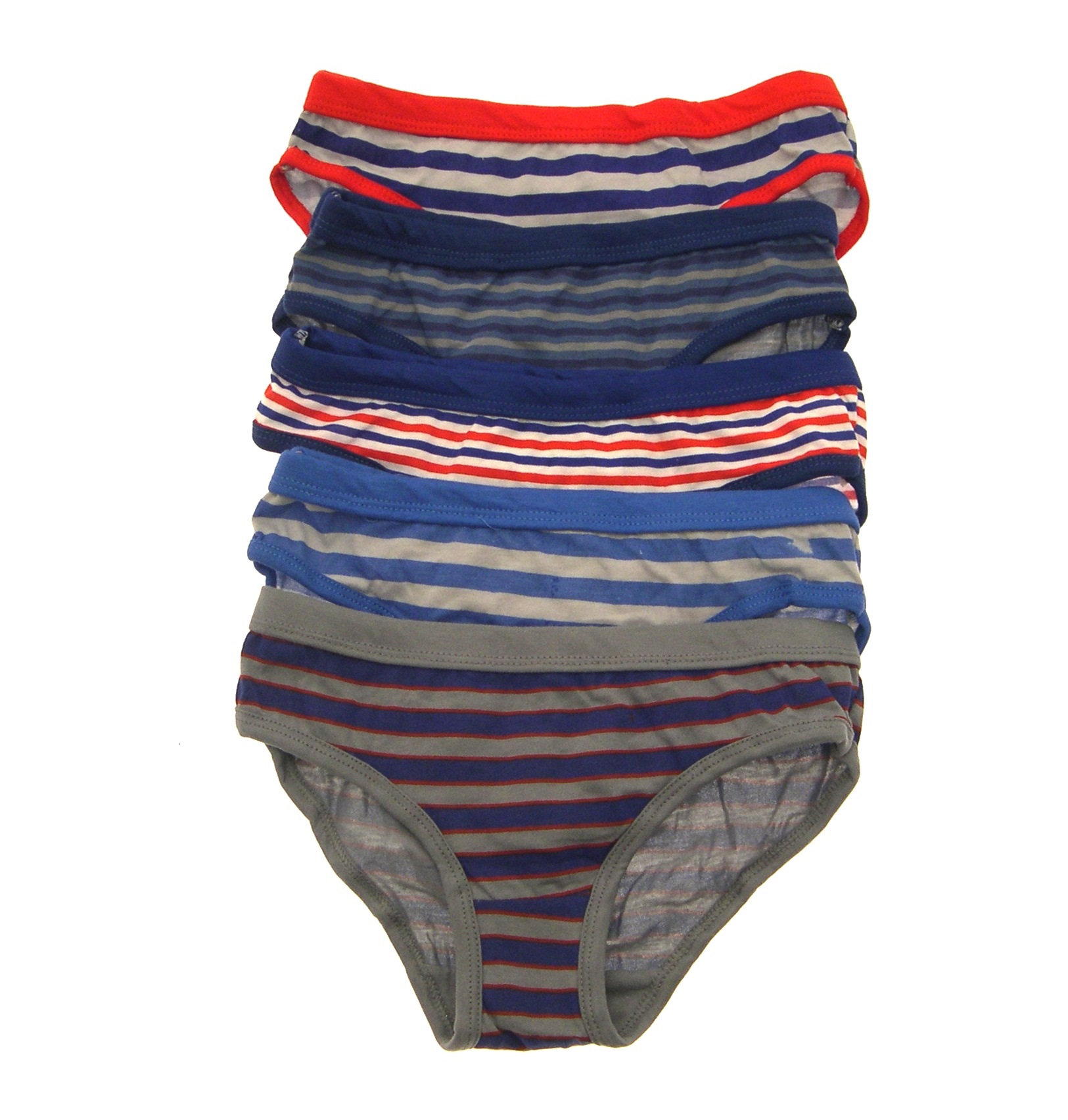 Kids Boys 5 Pairs Pack 100 Cotton Striped Briefs Childrens Underwear