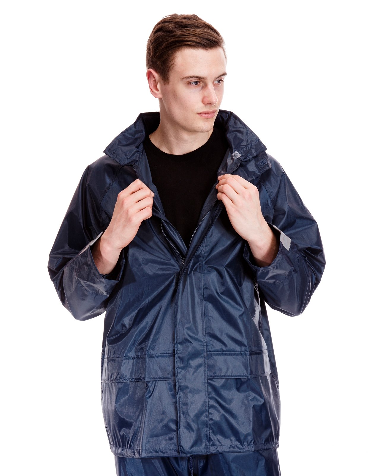 Mens Hooded Waterproof Jacket Gents Rain Coat Breathable Cape Mac Size