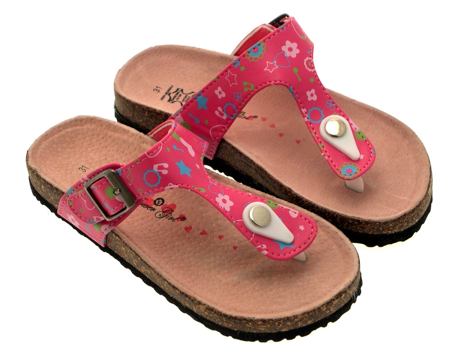 Girls Kids Flower Summer Sandals Toe Posts Footbed Flip Flops Shoes