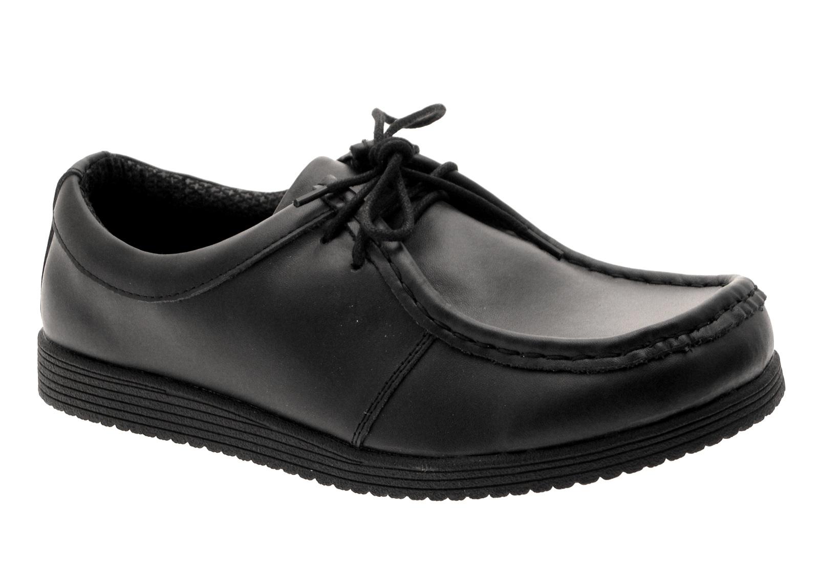 Unisex Ladies Boys Girls Moccasins School Work Lace Up Leather Shoes