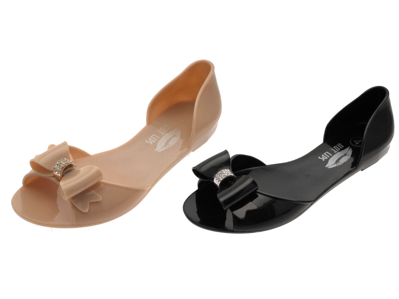 Womens Diamante Jelly Flip Flops Jellies Flat Summer Beach Sandals Size UK 3-8