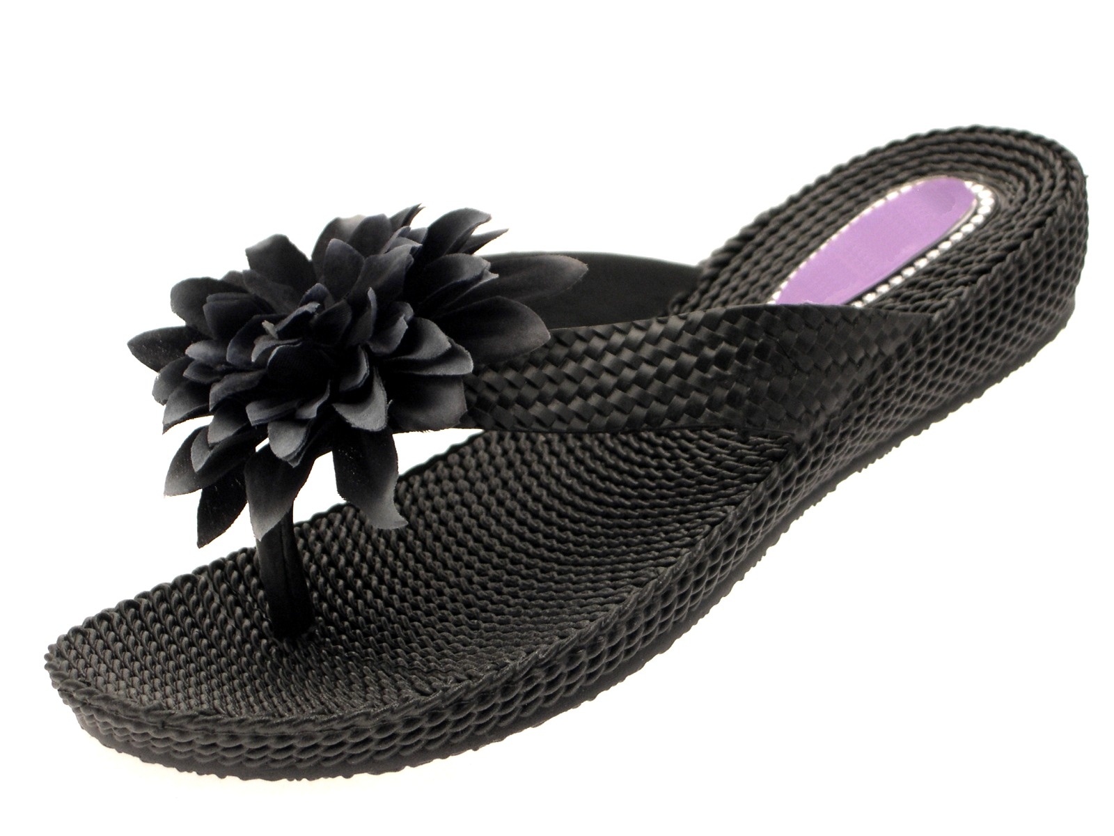 Womens Eva Low Wedge Flip Flops Toe Posts Ladies Beach Sandals Size UK