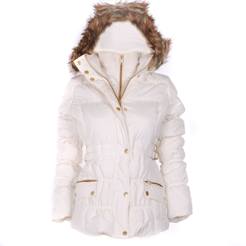 womens bubble jacket with fur hood