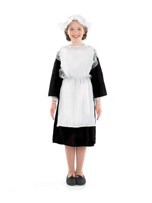 Child Victorian Girl Fancy Dress Costume Maid Cook Servant Kids Female