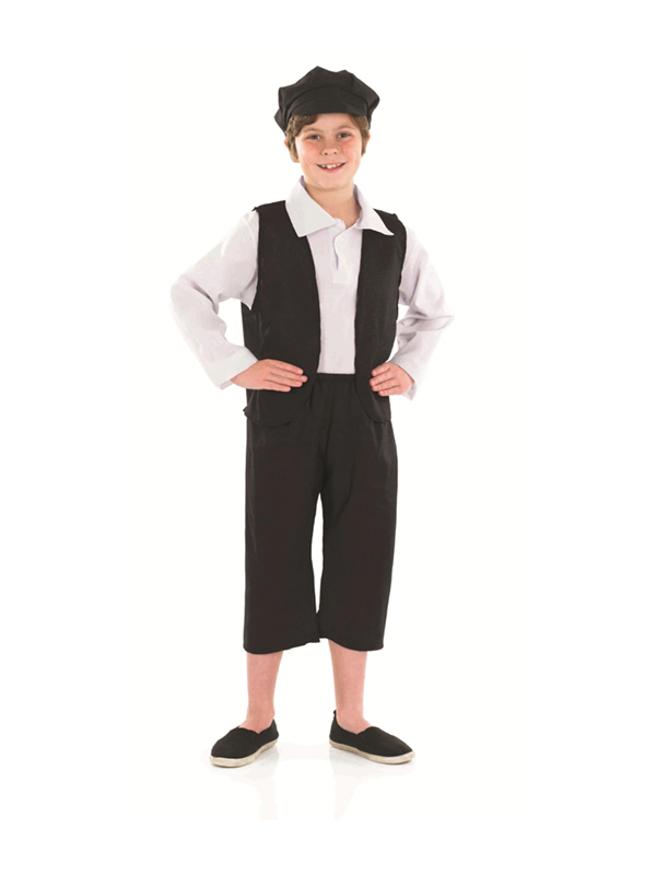 Child Victorian Boy Fancy Dress Costume Pauper Street Urchin Kids Boys Male