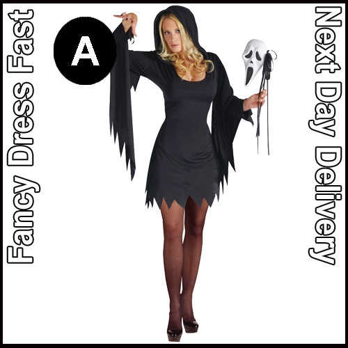 Adult Ladies Scream 4 Fancy Dress Costume Mask Sexy Halloween Outfit