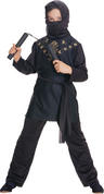 View Item Child Deluxe Black Ninja Fancy Dress Costume Martial Arts Uniform Kids Boys