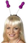 View Item Adult 2D Willy Boppers Pink With Black Marabou Fancy Dress Hen Night Party
