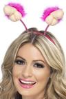 View Item Adult Fabric Plush Willy Boppers, Pink Marabou Fancy Dress Hen Night Party