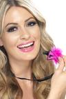 View Item Adult Black L Plate Whistle Necklace Pink Marabou Fancy Dress Hen Night Party
