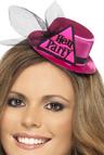 View Item Adult Hen Party Hat, Pink With Hairclip And Veil Fancy Dress Hen Night Party