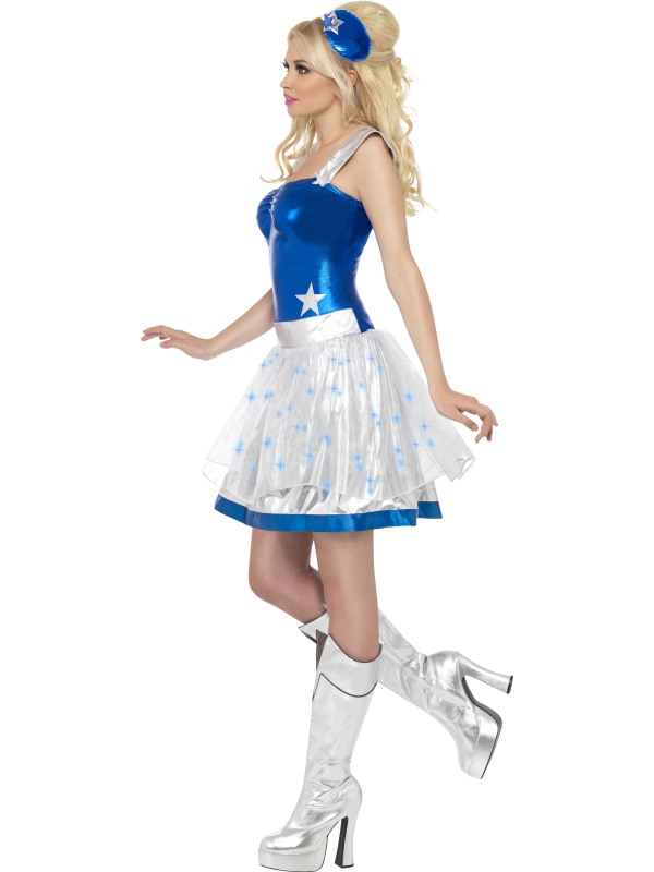 Adult Fever Sci Fi Light Up Fancy Dress Costume Space Cadet Ladies Female Bn Ebay