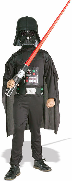 Child Ages 3-4 Star Wars Darth Vader With Light Saber Fancy Dress Costume Boys