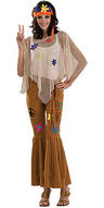 View Item Adult Ladies Size Flower Child Fancy Dress Hippy Costume (Standard)