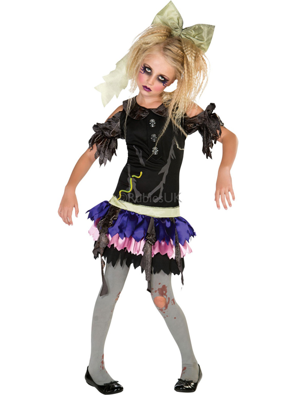 Child Zombie Doll Outfit Fancy Dress Costume Halloween The