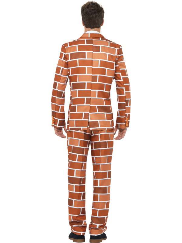 Adult Stand Out Brick Wall Suit Outfit Fancy Dress Costume Party Funny