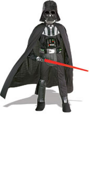 Child Ages 5-7 Super Deluxe Darth Vader Kit Inc Light Saber Fancy Dress Costume