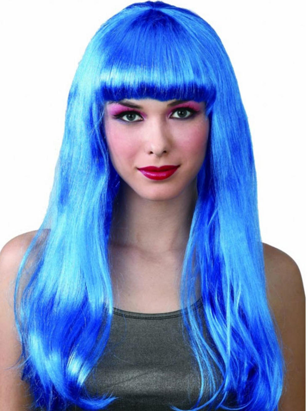 WIG Fantasy Blue Long Fancy Dress Up Halloween Wig With ...